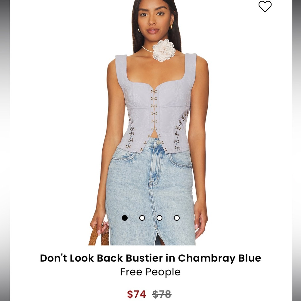 Free People Don’t Look Back Bustier in Chambray Blue